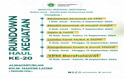 Rundown Kegiatan Haul Ke 20 Almaghfurlah KH. MUNIR HASYIM LATIEF